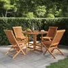 Image de vidaXL Mobilier à Dîner dExtérieur Pliable 5 pcs Ensemble de Salle à Manger de Patio Table et Chaises de Repas Jardin 3096571