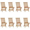 Image de vidaXL Lot de 8 Chaises Pliables de Jardin Sièges de Terrasse Chaises de Balcon Meubles de Patio Extérieur Bois de Teck 3096592