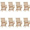 Image de vidaXL Chaises pliables de jardin 8 pcs Bois de teck solide 3096595