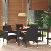Image de vidaXL Mobilier à Dîner de Jardin et Coussins 5 pcs Ensemble de Salle à Manger de Patio Table et Chaises dExtérieur Balcon 3095017