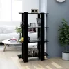 Image de Bibliothèque - Noir - 80x30x1235 cm - Bois - Contemporain - Meuble de salon