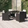 Image de vidaXL Mobilier à Dîner de Jardin et Coussins 5 pcs Mobilier de Salle à Manger Table et Chaises de Repas Terrasse Patio 3095503