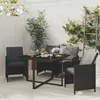 Image de vidaXL Mobilier à Dîner de Jardin et Coussins 5 pcs Mobilier de Salle à Manger Table et Chaises de Repas Terrasse Patio 3095504