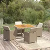 Image de vidaXL Meubles à Dîner de Jardin 5 pcs et Coussins Mobilier de Salle à Manger Table et Chaises de Repas Terrasse Patio 3095527