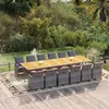 Image de vidaXL Ensemble à Dîner de Jardin Coussins 13 pcs Mobilier de Salle à Manger Table et Chaises de Repas Terrasse Patio 3095632