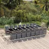 Image de vidaXL Ensemble à Dîner de Jardin Coussins 17 pcs Mobilier de Salle à Manger Table et Chaises de Repas Terrasse Patio 3095671