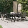 Image de vidaXL Table de jardin Noir 180x80x70 cm Acier et verre 318769
