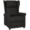 Image de Fauteuil inclinable - vidaXL - Noir - Tissu polyester - 73x95x103 cm - 3 positions dinclinaison - Accoudoirs rembourrés