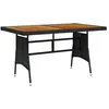 Image de vidaXL Table de jardin Noir 130 x 70 x 72 cm Résine tressée et acacia