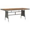 Image de vidaXL Table de jardin Gris 160x70x72 cm Résine tressée et acacia
