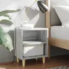 Image de vidaXL Table de chevet avec pieds en bois Sonoma gris 40 x 30 x 50 cm (I x P x H) 8.2kg