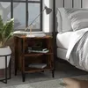 Image de vidaXL Table de chevet avec pieds en métal Chêne fumé 40x30x50 cm 40 x 30 x 50 cm (I x P x H)