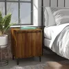 Image de vidaXL Table de chevet avec pieds en métal Chêne marron 40x30x50 cm 40 x 30 x 50 cm (l x P x H)
