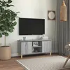 Image de vidaXL Meuble TV avec pieds en bois solide Sonoma gris 1035x35x50 cm