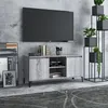 Image de vidaXL Meuble TV avec pieds en métal Sonoma gris 1035x35x50 cm