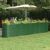 Image de vidaXL Lit Surélevé de Jardin Pot à Fleurs Boîte à Plantes Lit Surélevé Patio Terrasse Extérieur Acier Enduit de Poudre 318908