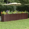 Image de vidaXL Lit Surélevé de Jardin Pot à Fleurs Boîte à Plantes Lit Surélevé Patio Terrasse Extérieur Acier Galvanisé 332x40x68 318910
