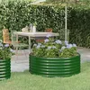 Image de vidaXL Lit Surélevé de Jardin Pot à Fleurs Boîte à Plantes Lit Surélevé Patio Terrasse Extérieur Acier Galvanisé 100x100x36 318983