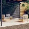 Image de vidaXL Salon de jardin 4 pcs avec coussins gris Bois de pin 3096027