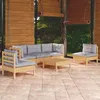 Image de vidaXL Bois de Pin Massif Salon de Jardin 6 pcs avec Coussins Mobilier de Patio Meubles dExtérieur Mobilier de Jardin 3096189
