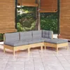 Image de vidaXL Bois de Pin Massif Salon de Jardin 4 pcs avec Coussins Mobilier de Patio Meubles dExtérieur Mobilier de Jardin 3096297