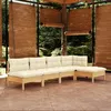 Image de vidaXL Bois de Pin Massif Salon de Jardin 5 pcs avec Coussins Mobilier de Patio Meubles dExtérieur Mobilier de Jardin 3096334