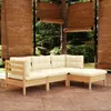 Image de vidaXL Bois de Pin Massif Salon de Jardin 4 pcs avec Coussins Mobilier de Patio Meubles dExtérieur Mobilier de Jardin 3096346