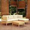 Image de vidaXL Bois de Pin Massif Salon de Jardin 5 pcs avec Coussins Mobilier de Patio Meubles dExtérieur Mobilier de Jardin 3096352