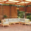 Image de vidaXL Bois de Pin Massif Salon de Jardin 7 pcs avec Coussins Mobilier de Patio Meubles dExtérieur Mobilier de Jardin 3096719