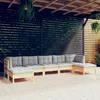 Image de vidaXL Salon de jardin 7 pcs avec coussins gris bois de pin 3097090