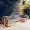 Image de vidaXL Salon de jardin 6 pcs avec coussins gris bois de pin massif 3097150