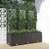 Image de vidaXL Jardinière avec Treillis PP Noir 120x40x136 cm Bac à Fleurs pour Terrasse et Balcon Jardin 318273