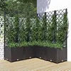 Image de vidaXL Jardinière avec treillis Noir 120x120x136 cm PP