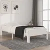 Image de vidaXL Cadre de lit Blanc Bois de pin massif 90x200 cm 810351