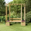 Image de Pergola de jardin - vidaXL - 318565 - Bois de pin massif - Banc inclus - Jardinières intégrées