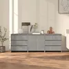 Image de 3098068 vidaXL Buffets 3 pcs Gris béton Bois dingénierie