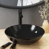 Image de vidaXL Lavabo de bain avec robinet et drain à poussoir Verre trempé 3098450