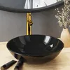 Image de vidaXL Lavabo de bain avec robinet et drain à poussoir Verre trempé 3098451