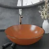 Image de vidaXL Lavabo de bain avec robinet et drain à poussoir Verre trempé 3098454