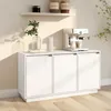 Image de 813810 vidaXL Buffet Blanc 111x34x60 cm Bois massif de pin