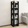 Image de vidaXL Bibliothèque-Séparateur de pièce Noir 41x35x160 cm Pin solide 813873