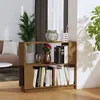 Image de Bibliothèque - Bois massif - Marron miel - 80x25x70 cm - Style Scandinave - Petit meuble complément