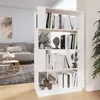 Image de Bibliothèque - VIDAXL - 80x25x132 cm - Bois massif - Blanc - Design contemporain