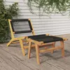 Image de vidaXL Chaise de Jardin et Repose-pieds Siège de Terrasse Meuble de Jardin Siège de Balcon Patio Meuble dExtérieur Bois 319155