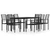 Image de Ensemble de salle à manger de jardin vidaXL 9 pcs Noir