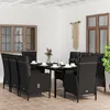 Image de vidaXL Ensemble de Salle à Manger de Jardin avec Coussins 9 pcs Mobilier à Dîner Table et Chaises de Repas Meubles 3099358
