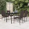 Image de vidaXL Ensemble de salle à manger dextérieur 5 pcs Marron et noir 38.4 kg