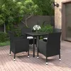 Image de vidaXL Ensemble à manger de jardin coussins 5 pcs Résine tressée Verre 3099680
