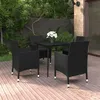 Image de vidaXL Ensemble à manger de jardin coussins 5 pcs Résine tressée Verre 3099734