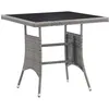 Image de vidaXL Table de jardin gris 80x80x74 cm résine tressée table dextérieur table à manger de jardin meuble de jardin table 318715